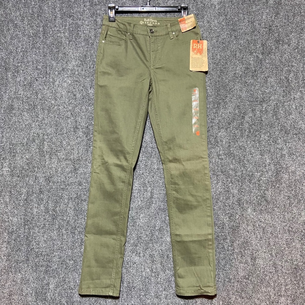 Ruff Hewn Classic Skinny Jeans Women's 4 Average Cargo Green‎ Stretch Mid Rise